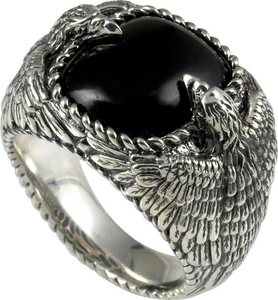 BALDESSARINI Silberring Schmuck Geschenk, Herrenring Silber 925, mit Obsidian