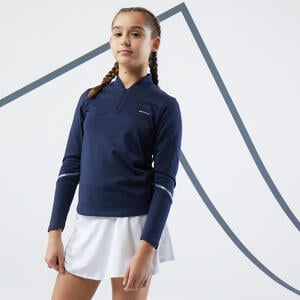 Tennis Langarmshirt Mädchen TTS TH 500 marineblau