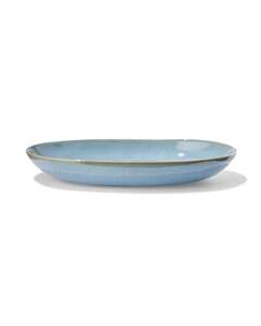 Schale Porto, oval, 30 cm, reaktive Glasur, blau