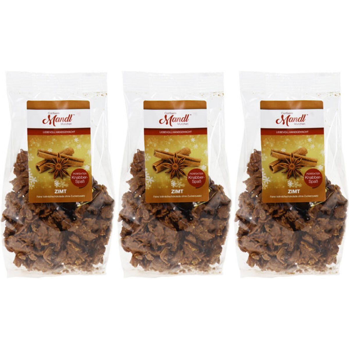 Bild 1 von Confiserie Mandl Schokoladen-Crossies Schoko-Zimt, 3er Pack