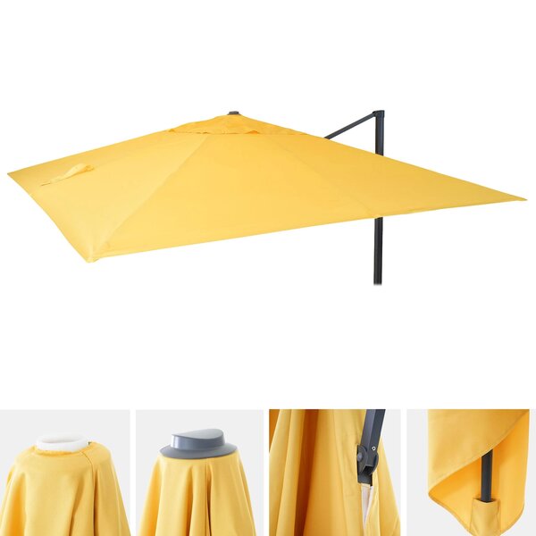 Bild 1 von Ersatz-Bezug für Luxus-Ampelschirm MCW-A96, Sonnenschirmbezug Ersatzbezug, 3x3m (Ø4,24m) Polyester 2,7kg ~ gelb