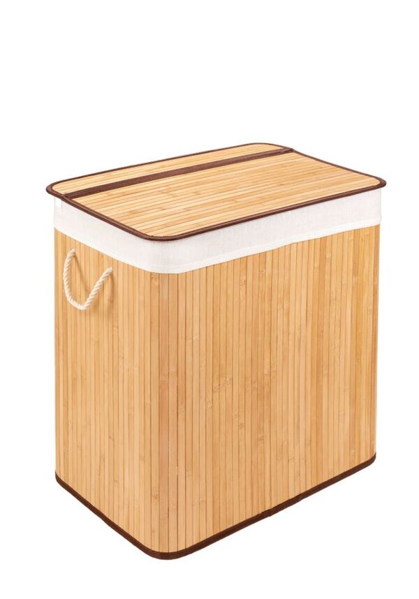 Bild 1 von PANA®ECO Bambus Wäschekorb mit Deckel • Wäschebox Holz mit herausnehmbaren Wäschesack • Faltbarer Wäschesammler waschbar • Badezimmer Wäschetruhe • 100% Bambus • versch. Farben und Gr