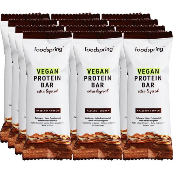 Bild 1 von Foodspring Proteinriegel Haselnuss Crunch Vegan, 12er Pack