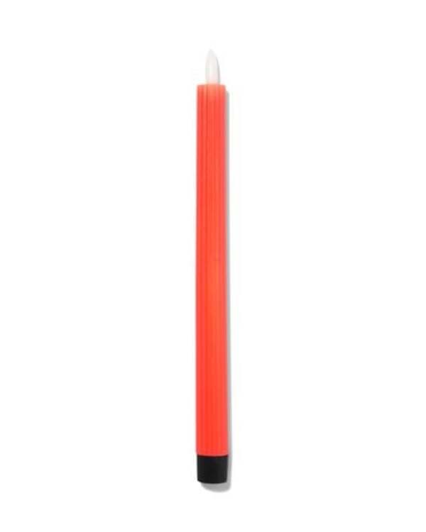 Bild 1 von gerippte LED-Kerze, Kerzenwachs, Ø 2.3 x 28.3 cm, neonorange