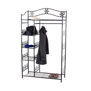 Metall-Garderobe Bern, Garderobenständer Kleiderschrank Metallregal 172x100x43cm ~ ohne Vorhang