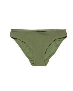 Damen-Bikinislip, mittelhohe Taille graugrün