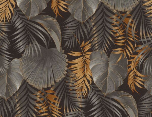 Bild 1 von Vliestapete Blume Anthrazit