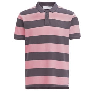 Herren Poloshirt im Ringel-Look ALTROSA / DUNKELGRAU