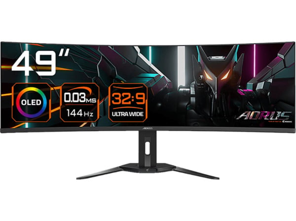 Bild 1 von GIGABYTE Aorus CO49DQ 49 Zoll UWQHD Gaming Monitor (0,03 ms Reaktionszeit, 144 Hz), Schwarz