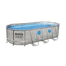 Bild 2 von Bestway Stahlrahmenpool Set Power Steel Swim Vista 549 x 274 x 122 cm Oval Grau