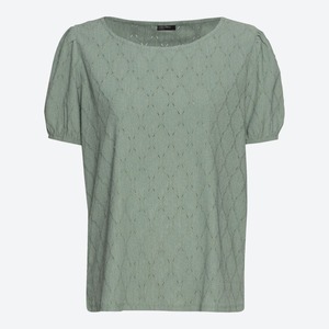 Damen-T-Shirt mit Puffärmeln, Light-green