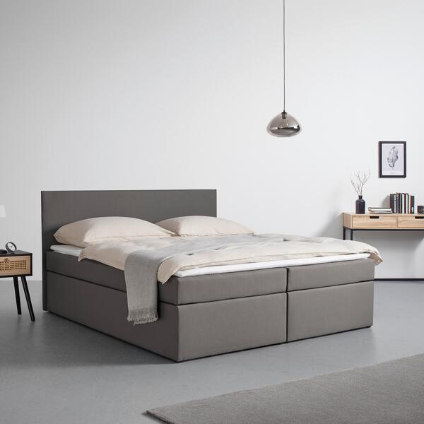 Bild 1 von Boxbett Lucy ca. 180x200 cm Grau mit Topper, Grau