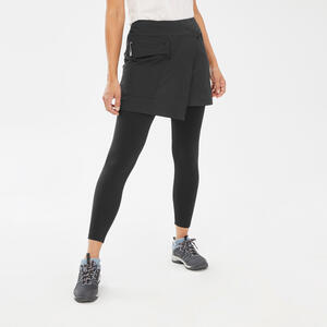 Rock mit Leggings Damen Wandern - NH500 Schwarz