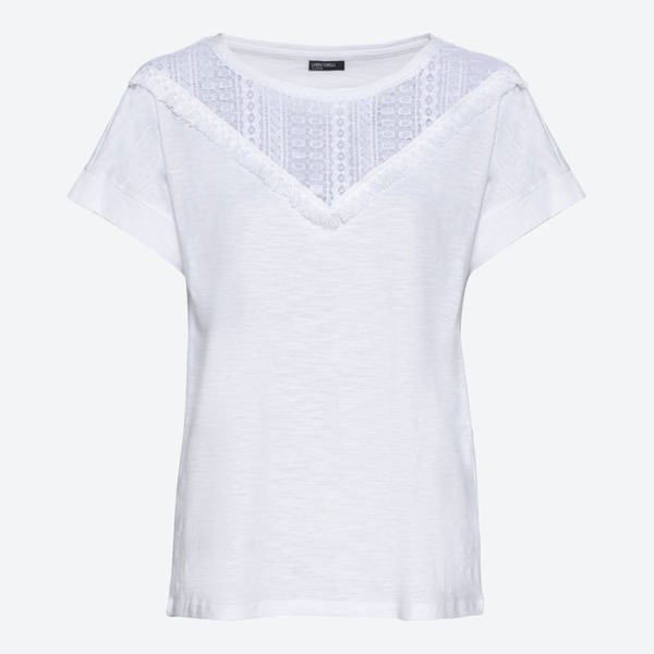 Bild 1 von Damen-T-Shirt mit Makramee-Spitze, White