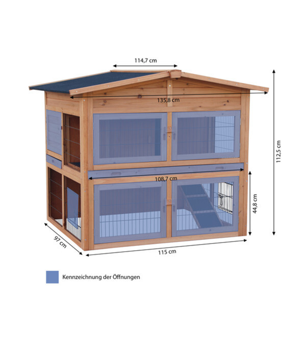 Bild 3 von Dehner Kaninchenstall Villa, ca. B115/H112/T97 cm