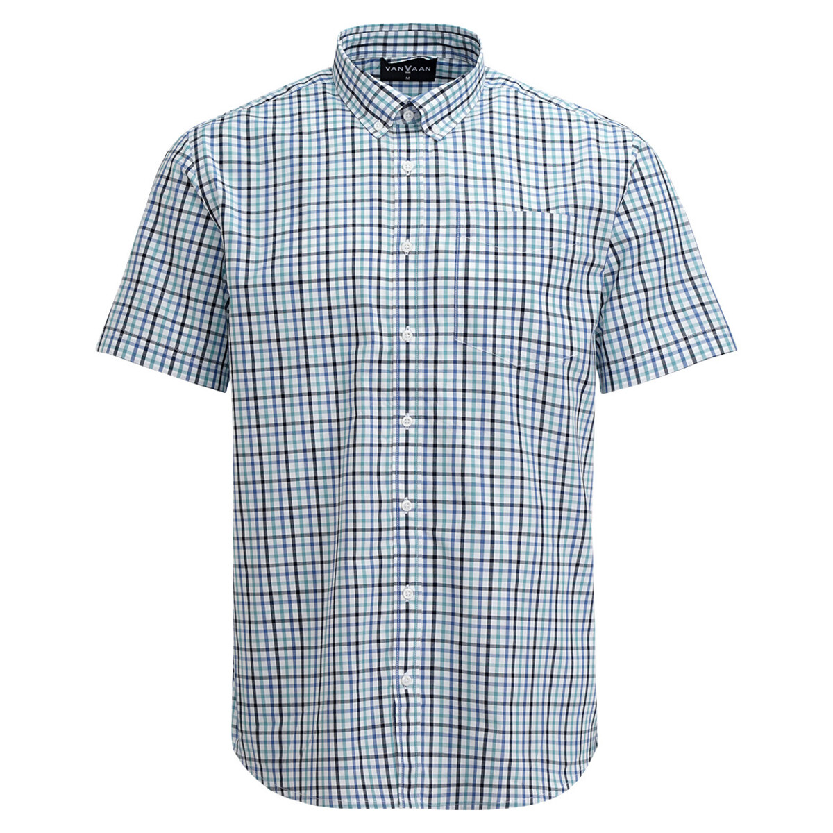 Bild 1 von Herren Hemd mit kurzen Ärmeln BLAU / GRAU / WEISS