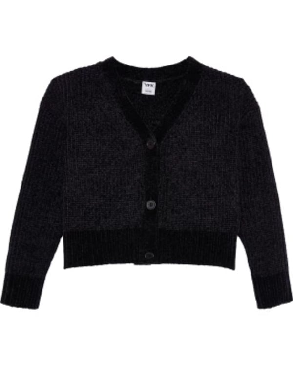 Bild 1 von Schwarze Strickjacke, Y.F.K., Knopfleiste, schwarz