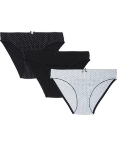 Slips mit Herzknopf, 3er-Pack, Janina, grau melange