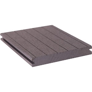 GroJa Solid BPC-Terrassendiele Novel Massivprofil Grau  40 cm x 14 cm x 2,2 cm