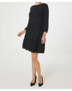 Kleid mit Stufenschnitt, Janina, weite Passform, schwarz