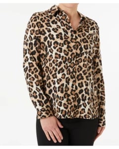 Bluse mit Leopardenmuster, Janina, Knopfleiste, Leopardendruck