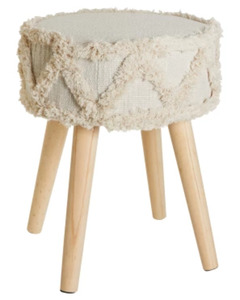 Hocker Boho, ca. 30 x 39 cm, Beige