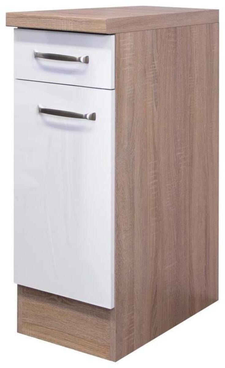 Bild 1 von Küchenuntereschrank Weiß Hochglanz/Eiche, Sonoma Eiche, Weiß Hochglanz