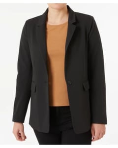 Schwarzer Blazer, Janina, mit Kragen, schwarz