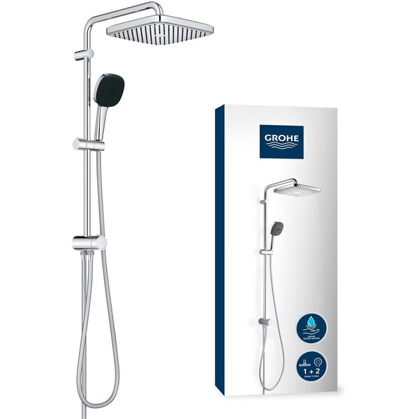 Bild 4 von Grohe Brausegarnitur Vitalio Comfort 250 Flex Chrom Eckig Kopf- & Handbrause