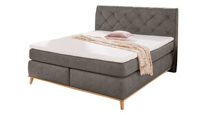 Boxspringbett 180 x 200 cm grau H3/H4 - HERMINE - MIX