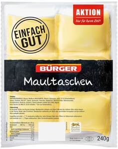 BÜRGER Maultaschen, 6 St. = 240-g-Packg.