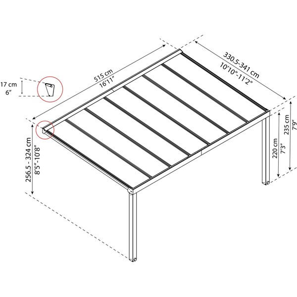Bild 3 von Palram - Canopia Terrassenüberdachung Stockholm 3,4 m x 5,2 m
