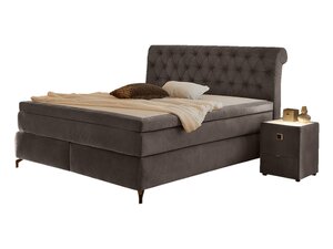 Boxspringbett 180 x 200 cm grau H3/H4 - SCARLETT-MIX