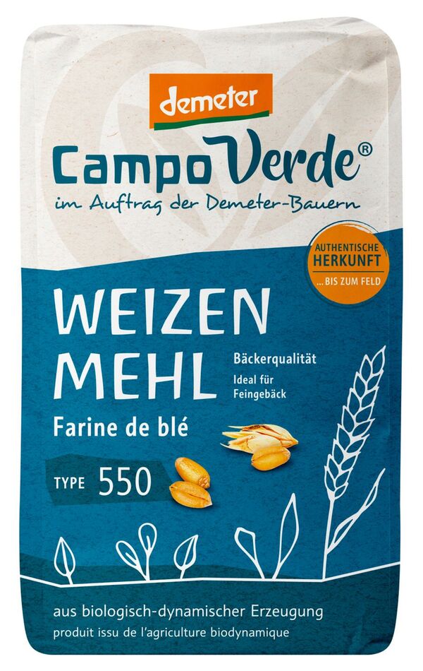 Bild 1 von CAMPO VERDE Demeter Weizenmehl, 1-kg-Packg.