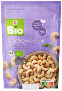 K-BIO Bio-Cashewkerne, 150-g-Beutel