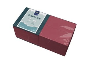 METRO Professional Servietten, 3 lagig, 1/8 Falz, 33 x 33 cm, rot-bordeaux, 250 Stück