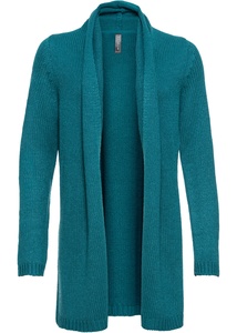 Longstrickjacke, 56/58, Petrol