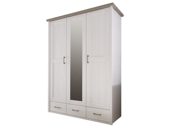 Bild 1 von Kleiderschrank mit Spiegel 148 cm Pinie weiß - Trüffel - LUCA