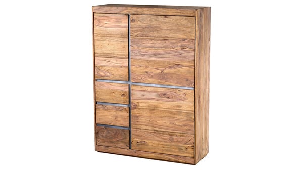 Bild 1 von Highboard 3 Türen Sheesham massiv gebeizt 102 cm - SENSO