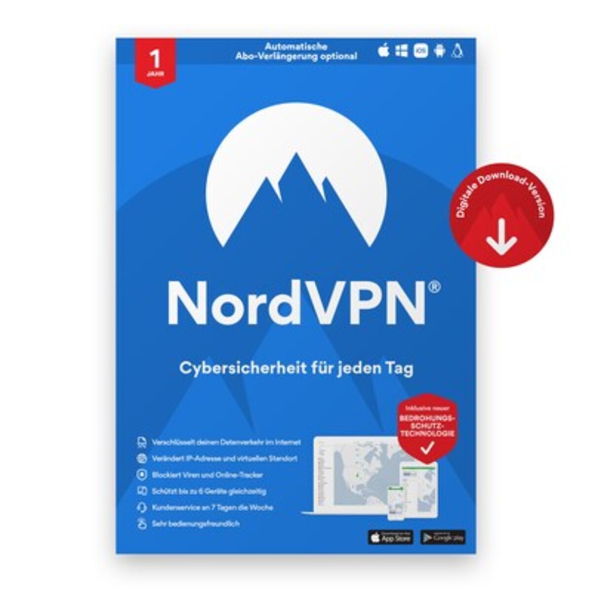 Bild 1 von NordVPN Service VPN | 10 Geräte | 1 Jahr | Download & Produktschlüssel | ATTACH
