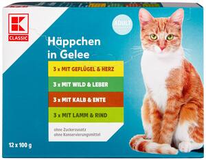 K-CLASSIC Häppchen-Katzennahrung, 12 x 100-g-Packg.