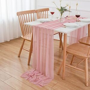 AOKSUNOVA Chiffon Tischläufer Hochzeit Tischläufer Table Runner Hochzeitsdeko Tisch