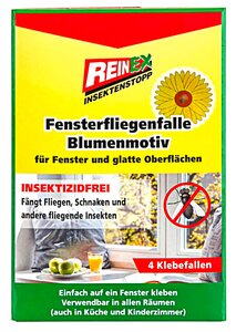 Fensterfliegenfalle Blumenmotiv 4 Stück