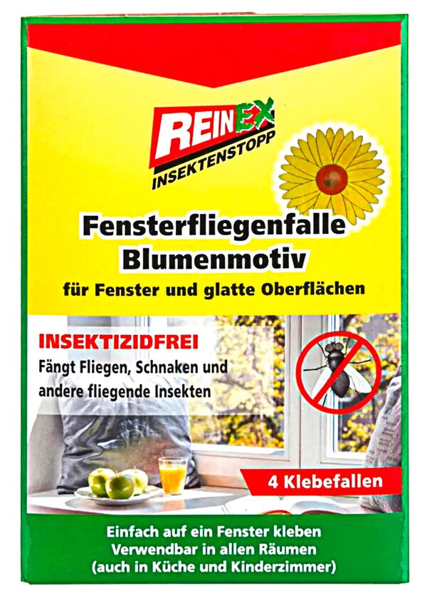 Bild 1 von Fensterfliegenfalle Blumenmotiv 4 Stück