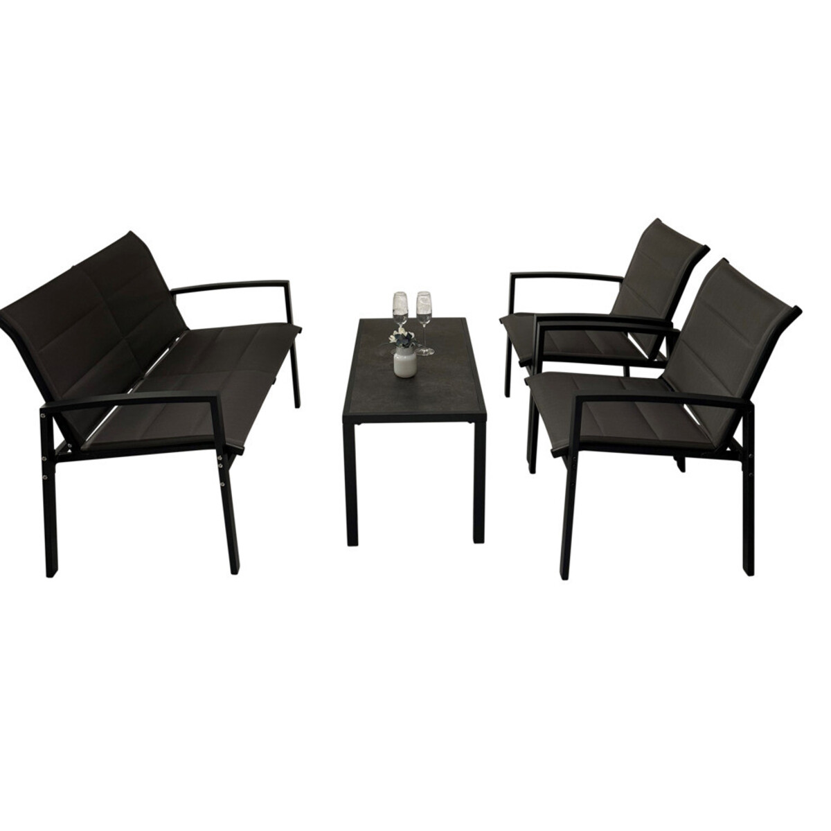 Bild 1 von Lounge-Set 4-teilig schwarz-grau