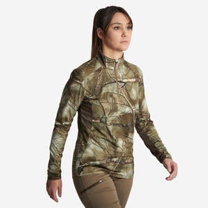 Jagd-Langarmshirt 500 TREEMETIC Damen geräuscharm atmungsaktiv