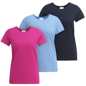 3 Damen T-Shirts im Set DUNKELBLAU / HELLBLAU / BEERE