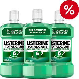 Listerine 3er-Set Mundspülung Total Care Zahnfleisch-Schutz, 1,5 L