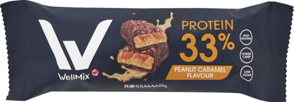 Bild 1 von WellMix Proteinriegel Peanut Caramel Flavour, 45 g