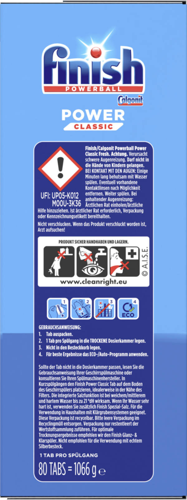 Bild 3 von Finish Power Classic Maxipack Fresh 80 Tabs